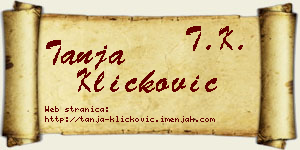 Tanja Kličković vizit kartica